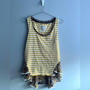 Urban Outfitters Yellow Striped Peplum Tank